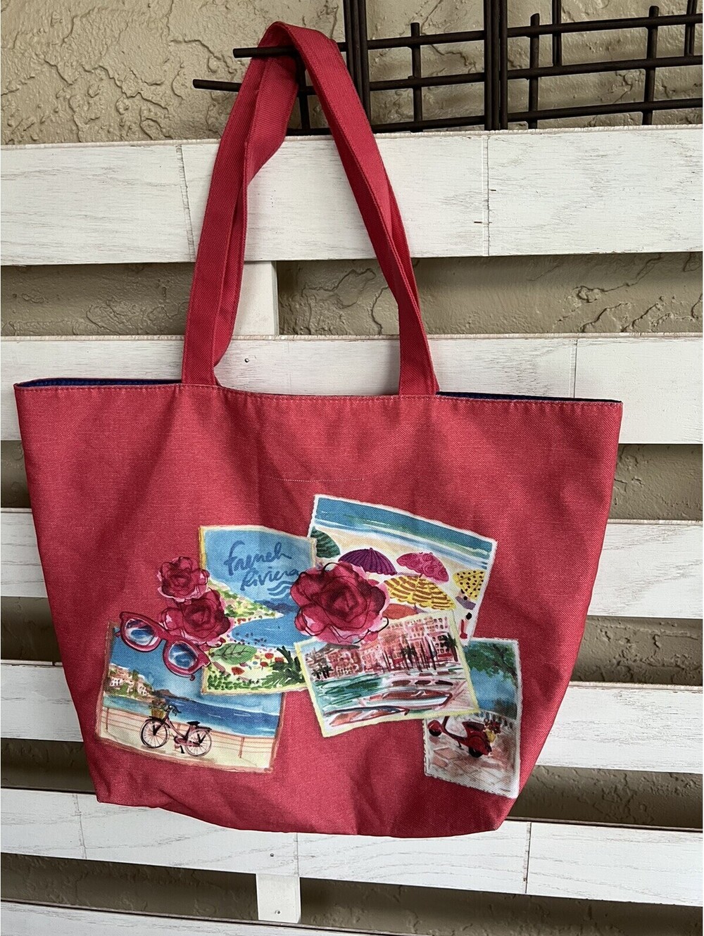 Lancome "French Riviera" Tote Bag Pink Beank Bike.